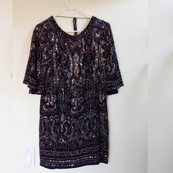 Free People Bali Light My Fire Sequin Black Dress - Picture 10 of 13